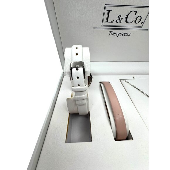 L&Co Womens Watch Necklace Set Interchangeable Bands - Picture 4 of 6